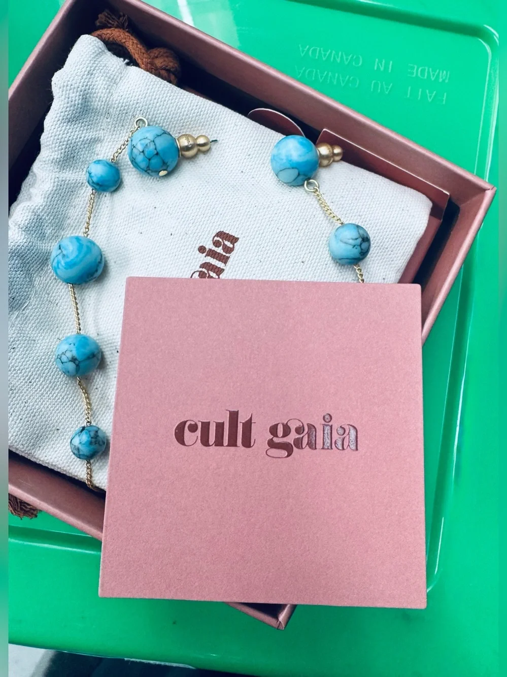 Cult Gaia Atum Earring in Ibiza Turquoise NIB